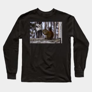 Red Squirrel Snacking. Long Sleeve T-Shirt